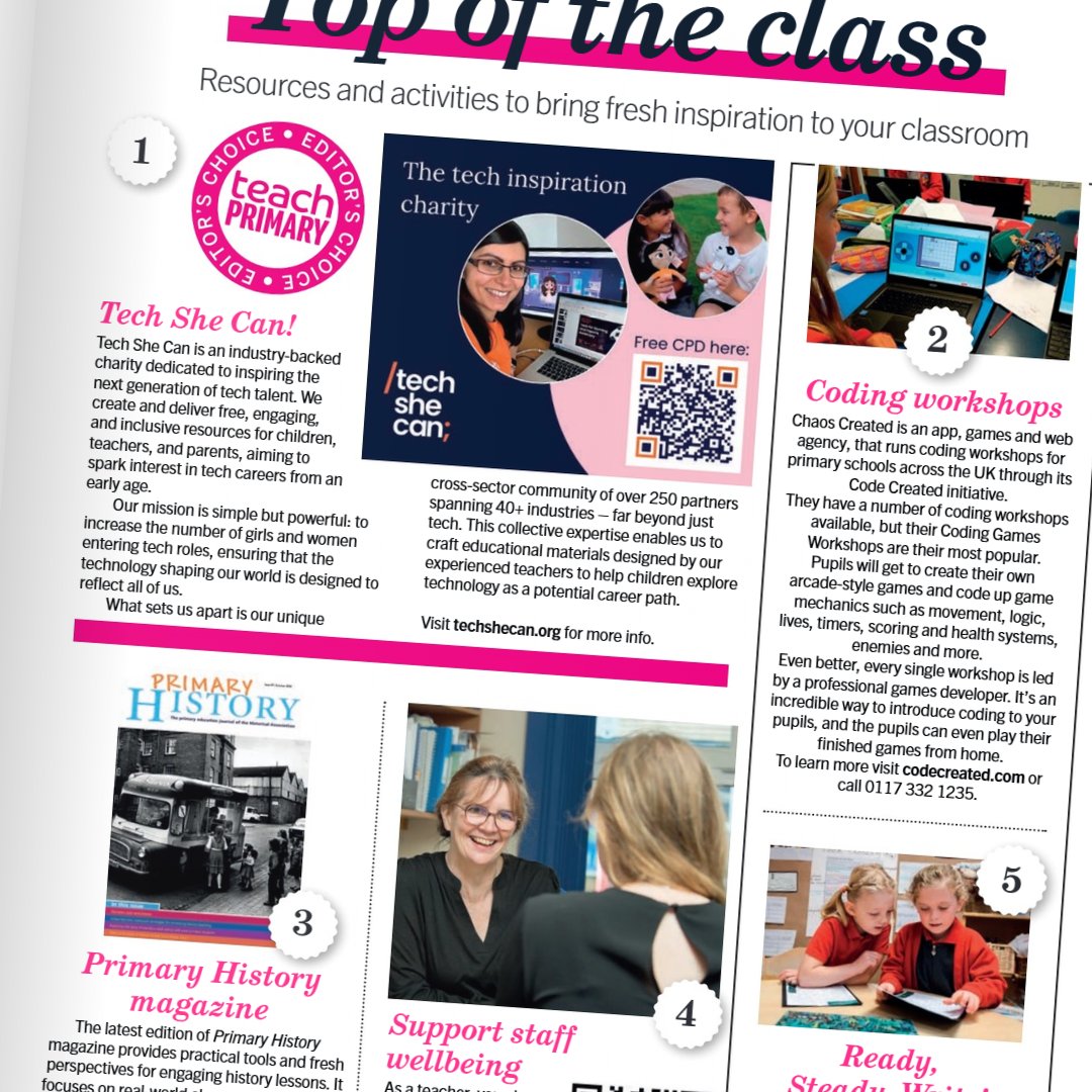 Code Created - Coding Workshops for UK Schools (@code_created) on Twitter photo Our Coding Workshops for Schools are featured in the January issue of <a href="/TeachPrimary/">Teach Primary</a> magazine, in their Top of the Class section.
Visit our website to learn more about our workshops, led by real-world app and game developers.
codecreated.com Our Coding Workshops for Schools are featured in the January issue of <a href="/TeachPrimary/">Teach Primary</a> magazine, in their Top of the Class section.
Visit our website to learn more about our workshops, led by real-world app and game developers.
codecreated.com