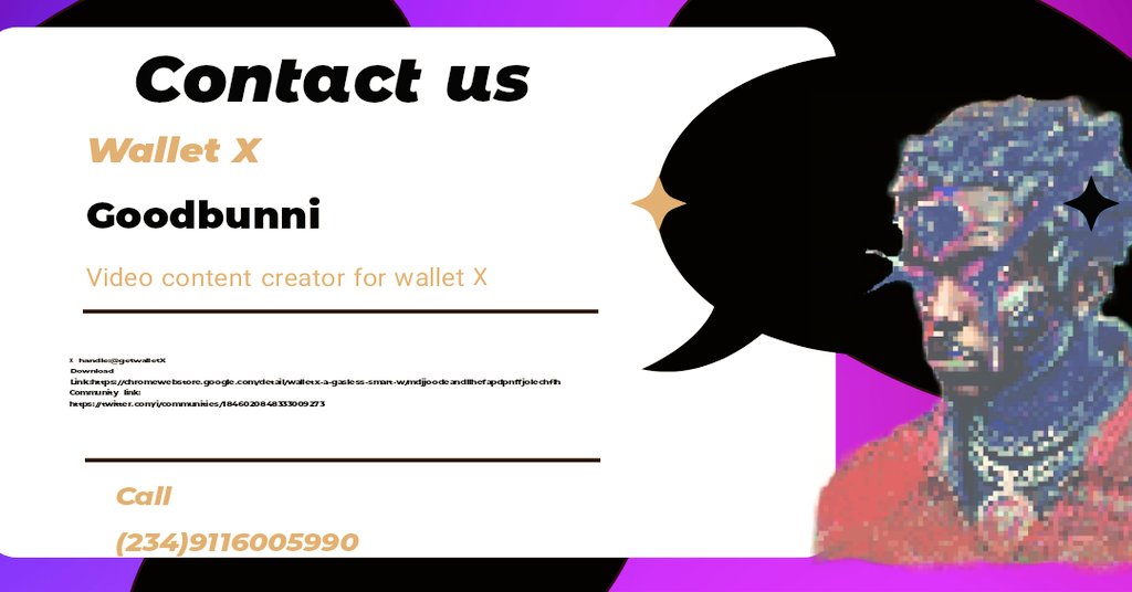 Goodbunni_sol's tweet photo. Final Thoughts
In a fast-paced crypto world, WalletX is your reliable partner. Whether you’re trading, holding, or exploring DeFi, WalletX empowers you to do it all securely and efficiently.
@getWalletX #getwalletx
#cryptocurrency #CryptoWallet https://t.co/A9240w5kep