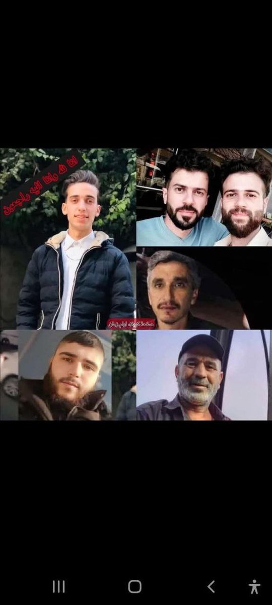 HarunaNAbdullah's tweet photo. 🇸🇾 The bodies of the servants of Sayyida Zainab (as) were found after they were kidnapped and killed by armed terrorists in power in Syria:

Mousa Ahmed Al , Diab
Hassan Faisal Al , Diab
Hussein Zakaria Hajj Hassan
Yahya Zakaria Hajj Hassan
Jaafar Younis Hassan
Hassan Muhammad https://t.co/HQnl0M6Mlp