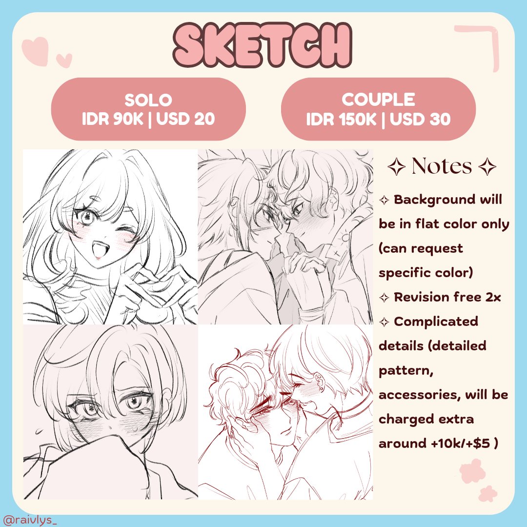 raivlys_'s tweet photo. ❤️ &amp; 🔄 appreciated!

I'm opening square canvas sketch commission! (Limited slot!)
Hands are included, unless you request for no hands :^)

3 slots open! If there is enough interest, I'll open two waitlist~

Slot comm is not always available and is cheaper, so grab it now!! :D https://t.co/bBBkk8EwIr