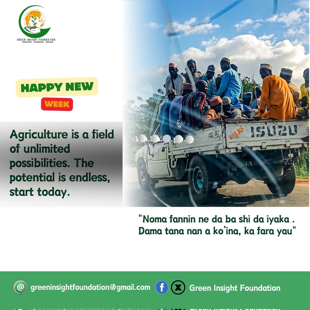 #HappyNewWeek 😍 🌱

Whether you want to grow food, start a business, or just make life better, farming has something for everyone. In Africa, we have the land, the people, and the opportunity to change our lives through agriculture. Let’s learn, grow, and succeed together 😇😇