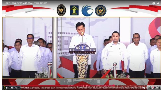 RupbasanAmbon's tweet photo. Rupbasan Ambon Ikuti Apel Bersama Awal Tahun 2025
Ambon - Rupbasan Kelas I Ambon mengikuti Apel Bersama awal tahun 2025 yang diselenggarakan oleh Kementerian Koordinator Bidang Hukum, HAM, Imigrasi dan Pemasyarakatan Republik Indonesia, Senin(06/01). https://t.co/7DUbaBl9fz
