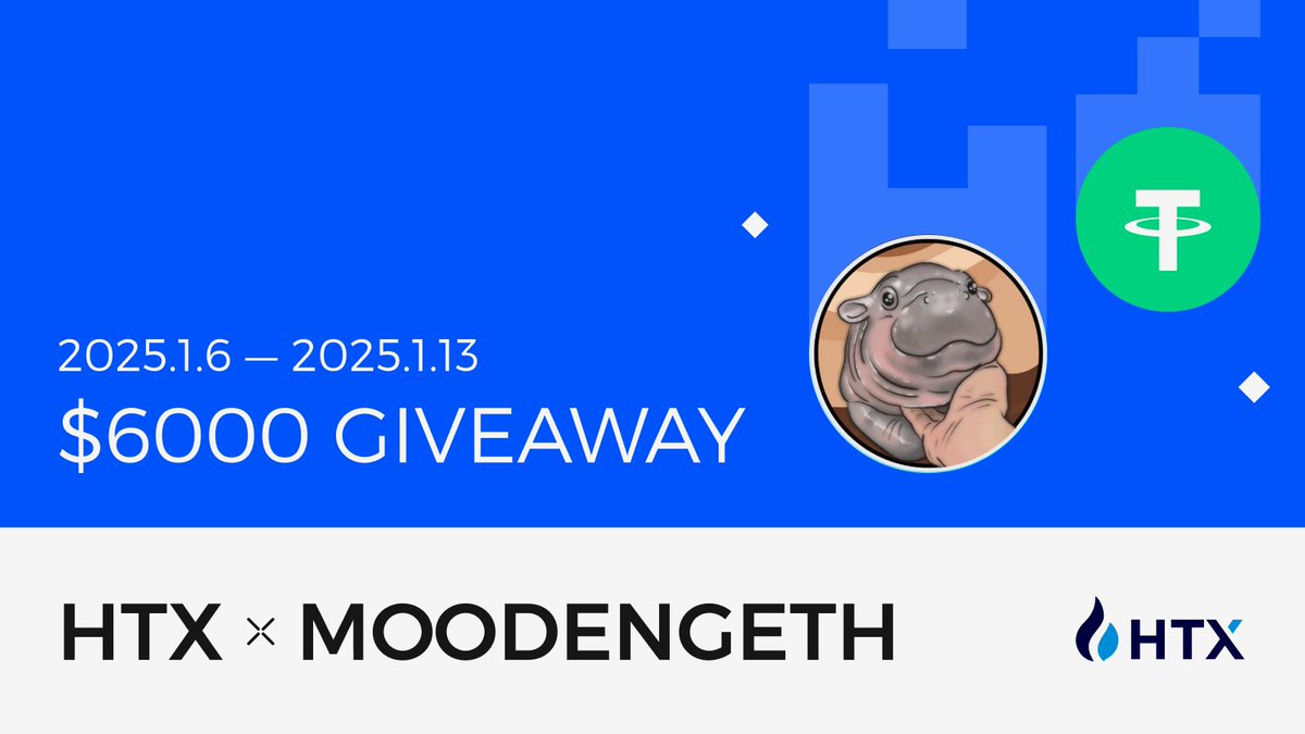 🚨Giveaway Alert 🚨

Win Big with a 6k USDT Prize Pool in MOODENGETH!

How to Enter:
✅Follow <a href="/HTX_Global/">HTX</a>  <a href="/ethmoodengfan/">Moo Deng Supporters</a>

✅RT  + Like  + Tag 2 friends

✅Fill out the form:
docs.google.com/forms/d/e/1FAI…