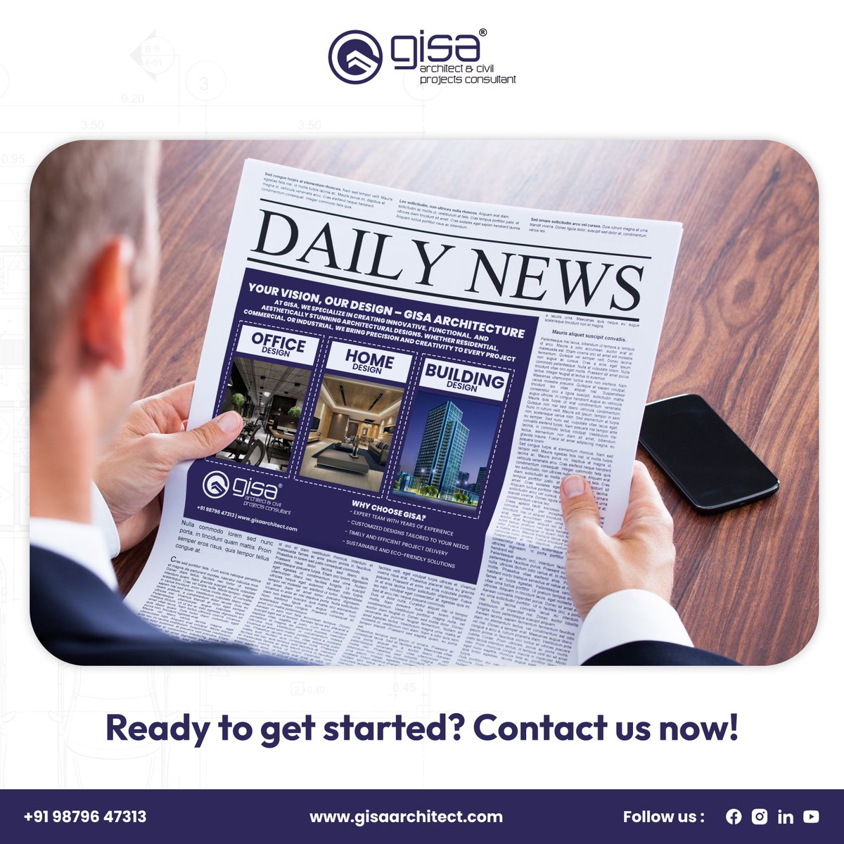 GisaArchitect's tweet image. તમારું વિઝન, Gisa Architect ની ડિઝાઇન! 🏢✨
ઘર હોય , ઓફિસ હોય, બિલ્ડિંગ હોય કે અન્ય ડિઝાઇન, તમારી કલ્પનાઓને હકીકતમાં બદલવાનું કામ અમે કરીએ છીએ! 📰 
#YourVisionOurDesign #GisaArchitect
📍 Visit Us: 126-127, Poojan Plaza, BRTS Canal Road, Surat, Gujarat
📞 Contact: +91 98796 47313