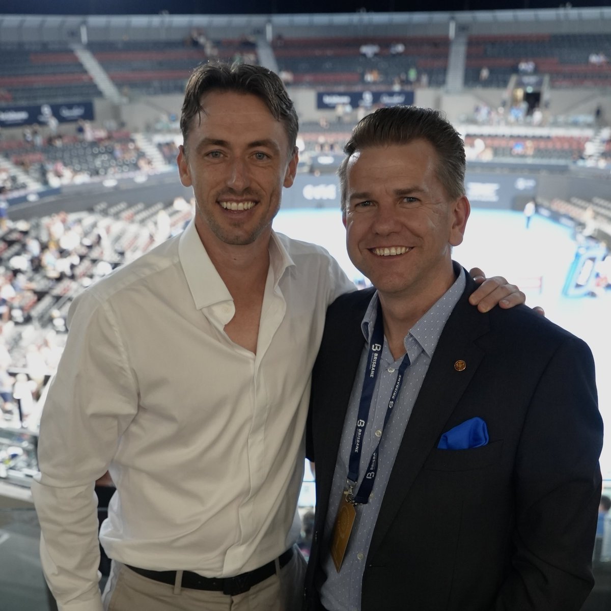 A brilliant evening surrounded by tennis greatness and outstanding performances.

Congratulations to <a href="/jirilehecka/">Jiří Lehečka</a> on last night’s victory, and wishing #ReillyOpelka a swift recovery.

#BrisbaneInternational #Tennis #PatRafter