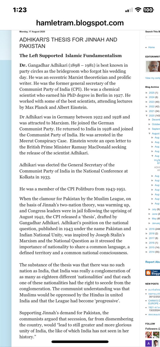 RatanSharda55's tweet photo. Found another document of Communist politburo member Adhikari who justified creation of Pakistan & wanted to #BreakIndia into 18 nations as India was never one nation!
Breaking India is a Leftist obsession. https://t.co/qEteeL5UXz