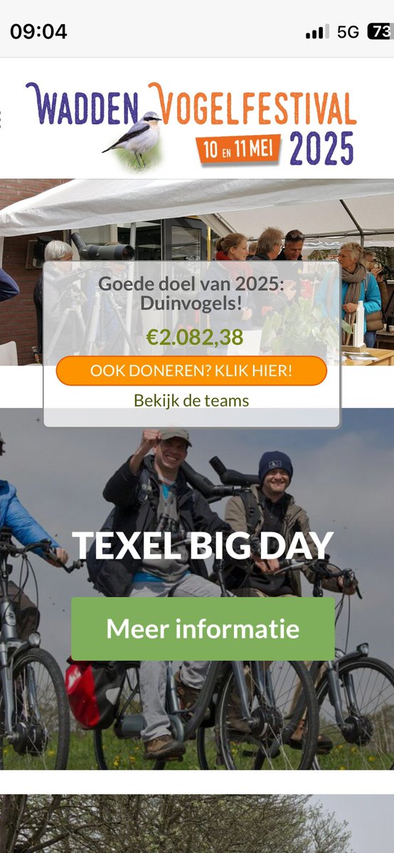 Already more than 2000,- raised for the dune birds of Texel! Amazing effort from the 15 teams. Do you also want to participate in this years Texel Big Day?! 

Assign here: waddenvogelfestival.nl/inschrijven-20…

#TexelBigDay2025 #WaddenVogelfestival2025