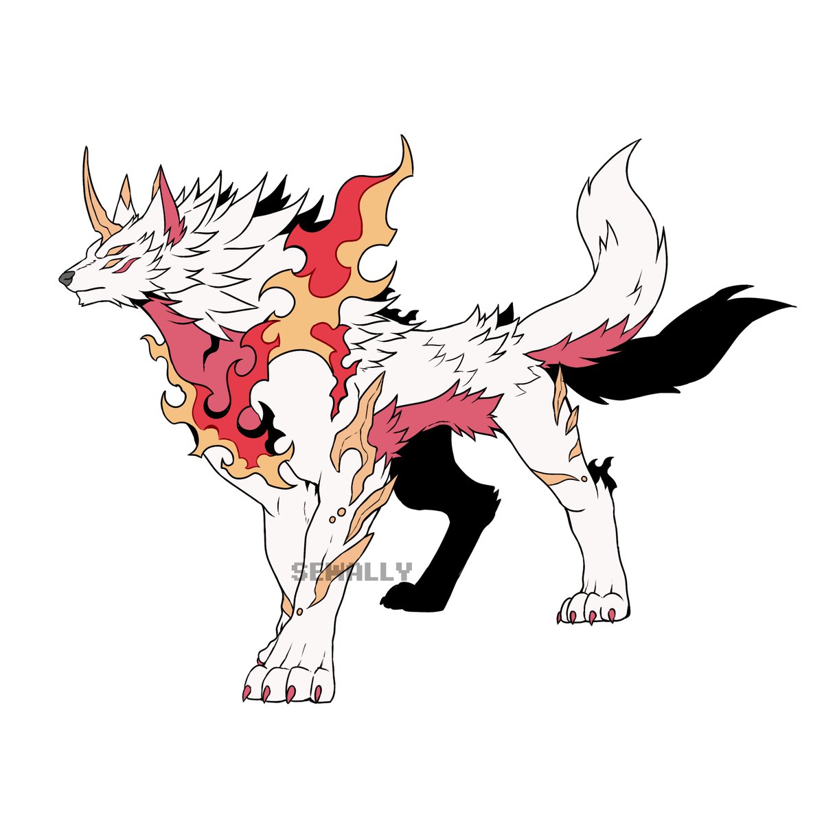 A little late and not really related to the recent holidays, but here’s another giveaway! It’s a fiery wolf with a Kirin horn. 

If you’d like a chance to win this guy just do the following:
-like
-retweet
-and possibly follow me (not mandatory, but it would be much appreciated)!