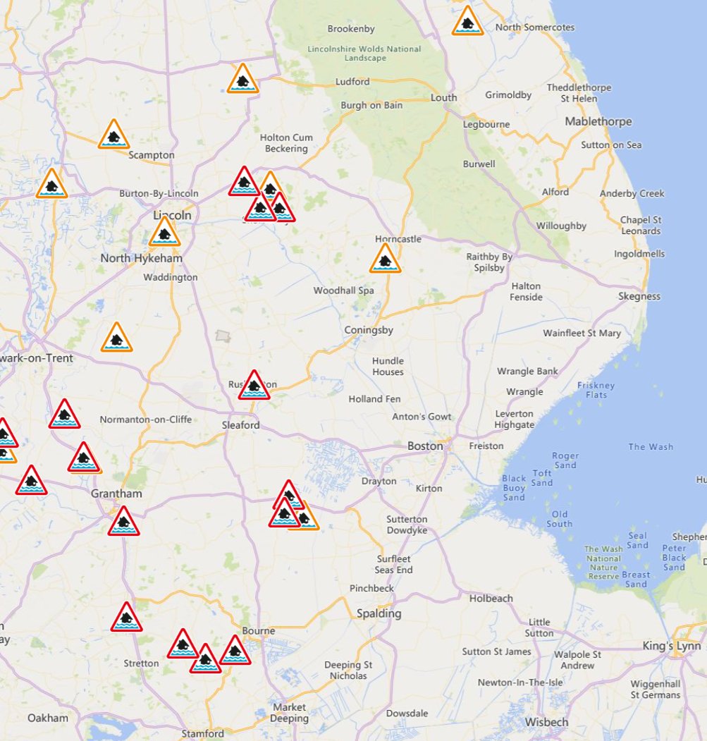 There are currently 16 Flood Warnings and 18 Flood Alerts in Lincolnshire.   

Get signed up for flood alerts: gov.uk/sign-up-for-fl… 
Check for flooding near you: check-for-flooding.service.gov.uk/alerts-and-war…