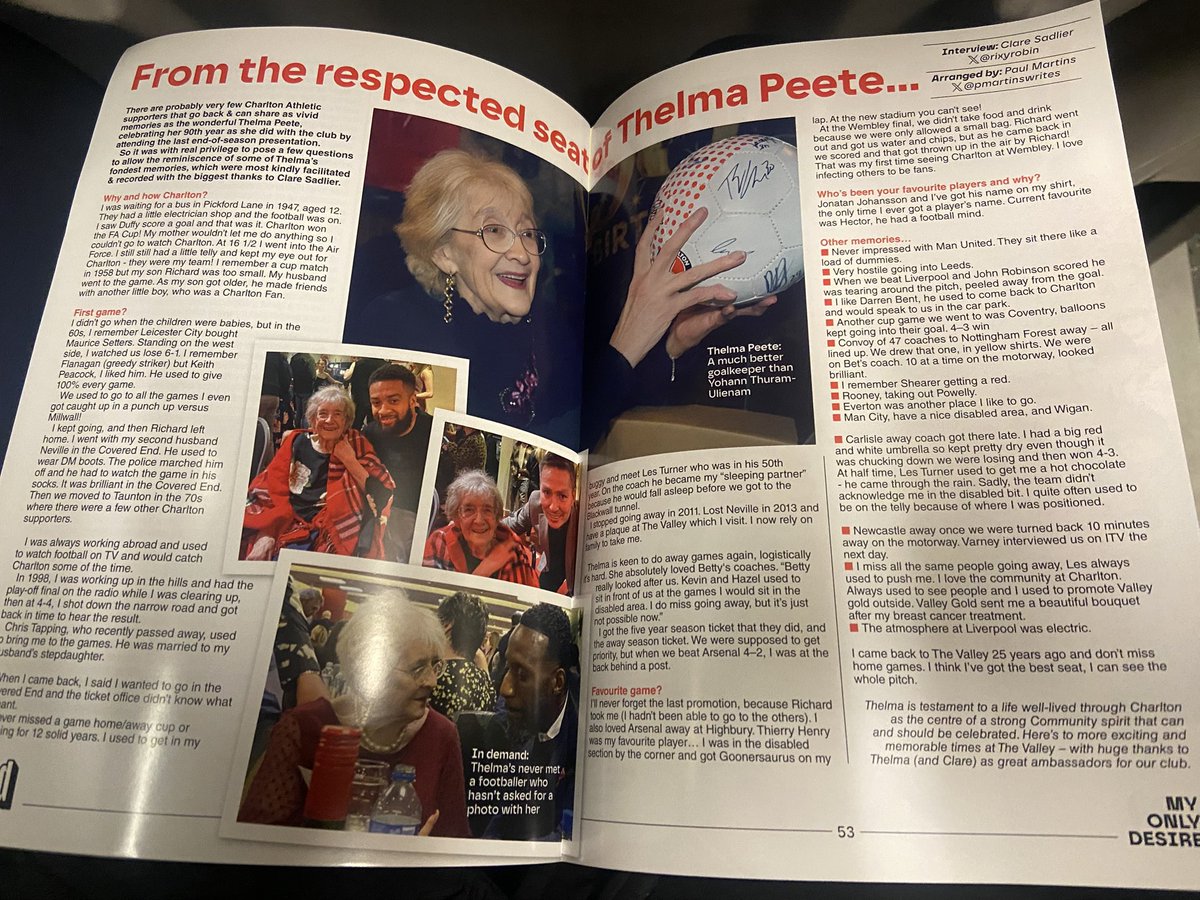 pmartinsWrites's tweet photo. Congratulations to @Karenhump01234 on the incredible 750 (761 now) consecutive games not out - &amp; great to bump into @paul8290 &amp; check out the latest article contributed to @modmag1905 featuring 90-year-old #CAFC fan Thelma Peete - thanks to @rixyrobin for the grand assistance. https://t.co/hRxahCKkfk