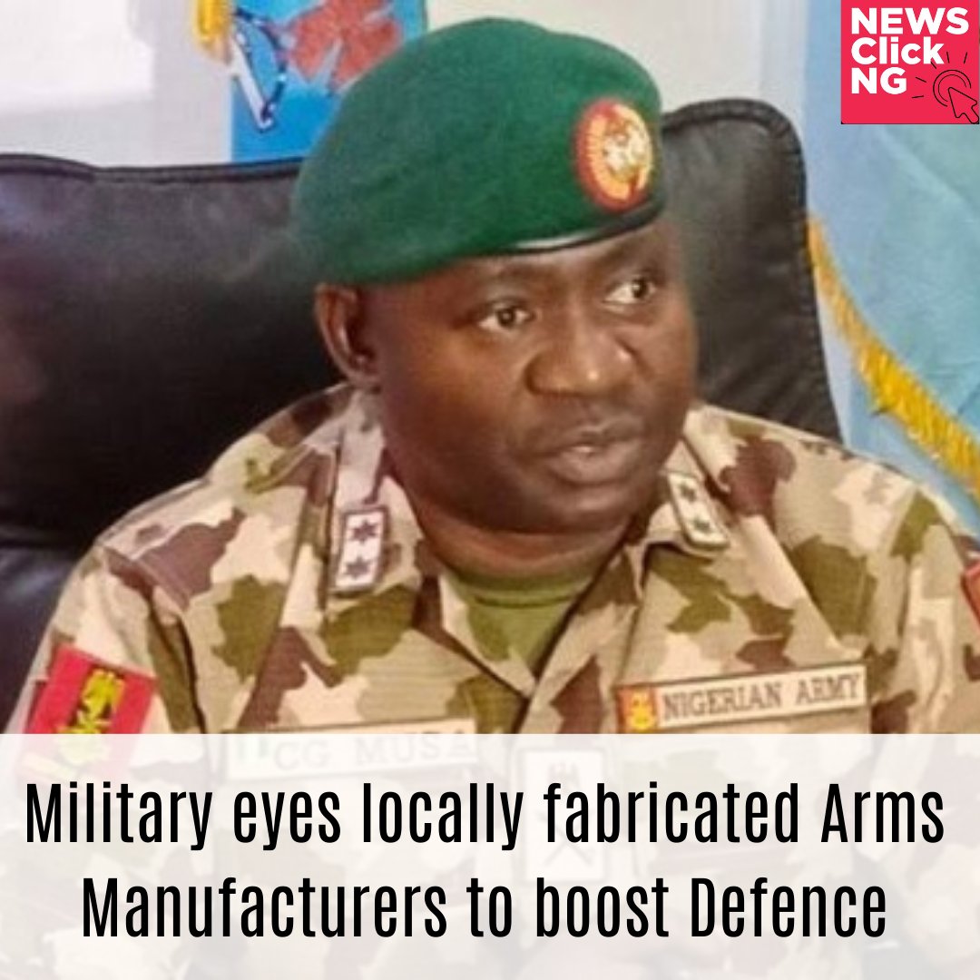 NewsClickng's tweet image. The military has announced plans to harness the expertise of law-abiding citizens involved in local firearm and military equipment production.

#pounded #peterobi #listing #tribalism #akpi #betty #vivian #egede #burna #cubana #amen