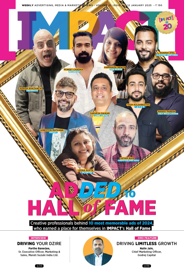 Impact Magazine (@impact_onnet) on Twitter photo Behind every iconic ad is a creative genius. Meet the masterminds behind the top 10 ads of 2024 who’ve earned their rightful place in IMPACT’s Hall of Fame!
Read more here: impactonnet.com/cover-story/ad…
<a href="/anuragbatrayo/">Anurag Batra</a> | <a href="/nawalahuja/">Nawal Ahuja</a> | <a href="/neetanairhere/">Neeta Nair</a> | #AryanKhanna Behind every iconic ad is a creative genius. Meet the masterminds behind the top 10 ads of 2024 who’ve earned their rightful place in IMPACT’s Hall of Fame!
Read more here: impactonnet.com/cover-story/ad…
<a href="/anuragbatrayo/">Anurag Batra</a> | <a href="/nawalahuja/">Nawal Ahuja</a> | <a href="/neetanairhere/">Neeta Nair</a> | #AryanKhanna