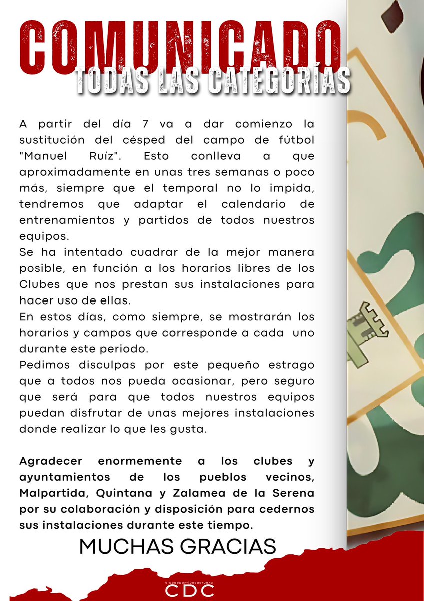 Información 🗒️

Gracias 🙏 
<a href="/SportingMalpa/">@SportingMalpartida</a> 
<a href="/IlipenseOficial/">CDIlipense-Z Surocer</a> 
<a href="/CDQuintana2024/">Club Deportivo Quintana</a>