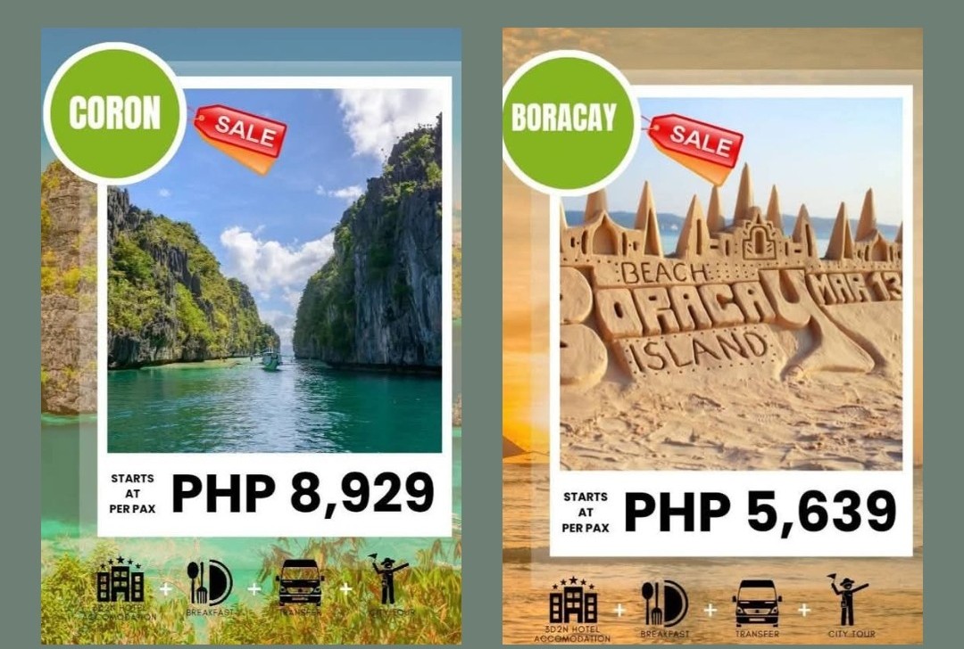 Leshca Travels (@leshca_biz) on Twitter photo Explore the Wonders of Palawan and Boracay With Us !
" Time to make your tropical dreams come true with unbeatable deals on the best Palawan and Boracay destination " !
3Days/ 2Nights
Coron Palawan or Boracay
Book your plan !
<a href="/Leshca_Biz/">Leshca Travels</a>
facebook.com/lleesshhccaa Explore the Wonders of Palawan and Boracay With Us !
" Time to make your tropical dreams come true with unbeatable deals on the best Palawan and Boracay destination " !
3Days/ 2Nights
Coron Palawan or Boracay
Book your plan !
<a href="/Leshca_Biz/">Leshca Travels</a>
facebook.com/lleesshhccaa