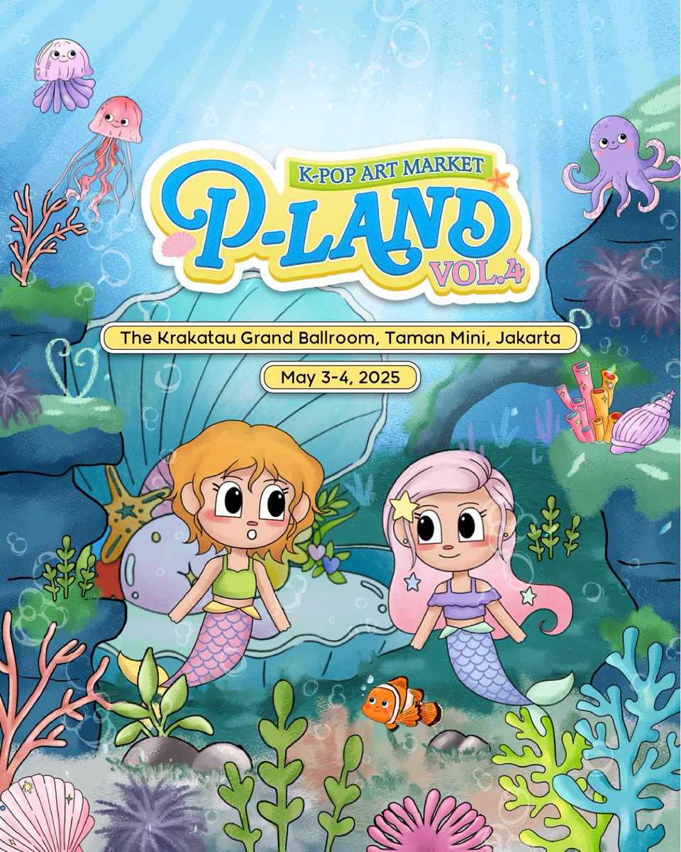 🌊 𝗨𝗻𝗱𝗲𝗿 𝘁𝗵𝗲 𝘀𝗲𝗮, 𝘄𝗵𝗲𝗿𝗲 𝘁𝗿𝗲𝗮𝘀𝘂𝗿𝗲𝘀 𝗴𝗹𝗲𝗮𝗺... 🪸🐠

P-LAND: Kpop Art Market Vol.4 is back to make waves! 🐚✨  

🗓️3-4 May, 2025
⏰10.00-18.30 WIB
📍The Krakatau, Taman Mini, Jakarta @thekrakatau_tmii

#PLAND #PLANDKpopArtMarket #PLANDVol4