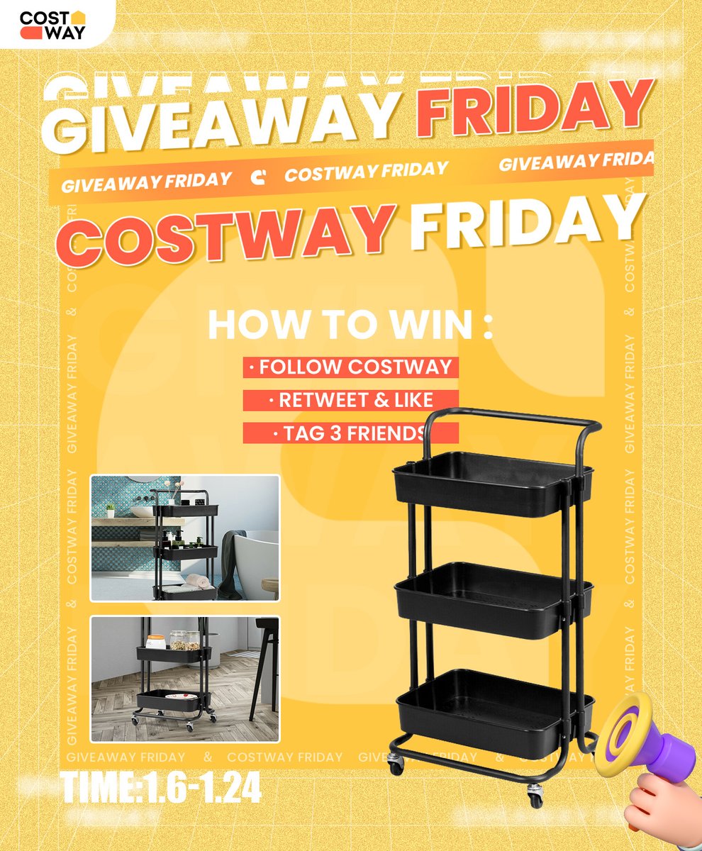 The 30th #CostwayFriday is here as scheduled! 🎉Congratulations <a href="/IrJas3287/">IrJas</a> 

🎁 How to join:
✅Follow <a href="/Costway_com/">Costway</a> 
✅Repost&amp;Like
✅Tag 3 friends

‼️ We will announce the next gift and winner on 1/24.

#Giveaway #freegift #StorageSolutions #spacesaver