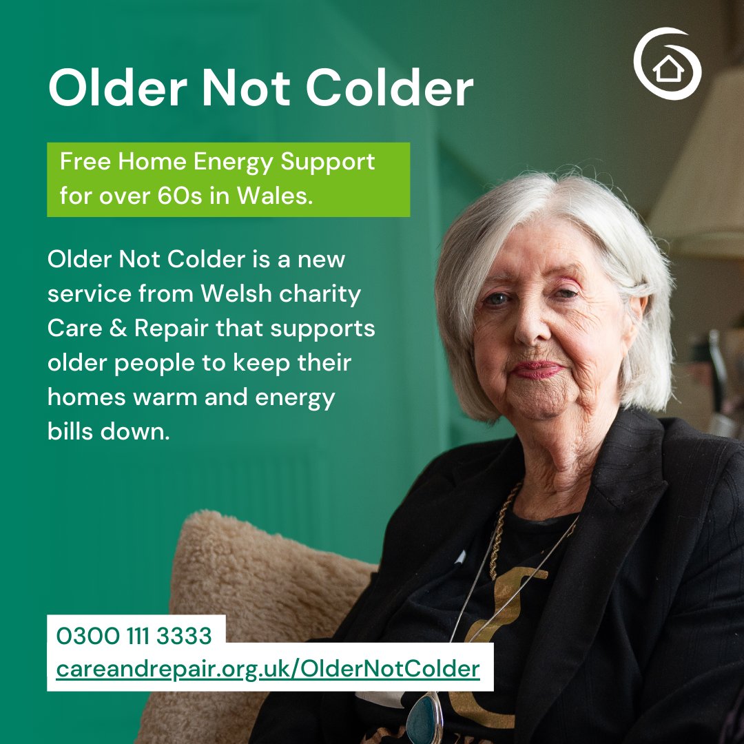 Care & Repair Cymru (@crcymru) on Twitter photo πͺπ πππ‘ ππππ£ ππππ£ π¬π’π¨π₯ ππ’π π πͺππ₯π π§πππ¦ πͺππ‘π§ππ₯.
Our Older Not Colder service provides free home energy support to over 60s in Wales.
Request a free visit from one of our Home Energy Officers: careandrepair.org.uk/oldernotcolder/
#OlderNotColderπ πͺπ πππ‘ ππππ£ ππππ£ π¬π’π¨π₯ ππ’π π πͺππ₯π π§πππ¦ πͺππ‘π§ππ₯.
Our Older Not Colder service provides free home energy support to over 60s in Wales.
Request a free visit from one of our Home Energy Officers: careandrepair.org.uk/oldernotcolder/
#OlderNotColderπ