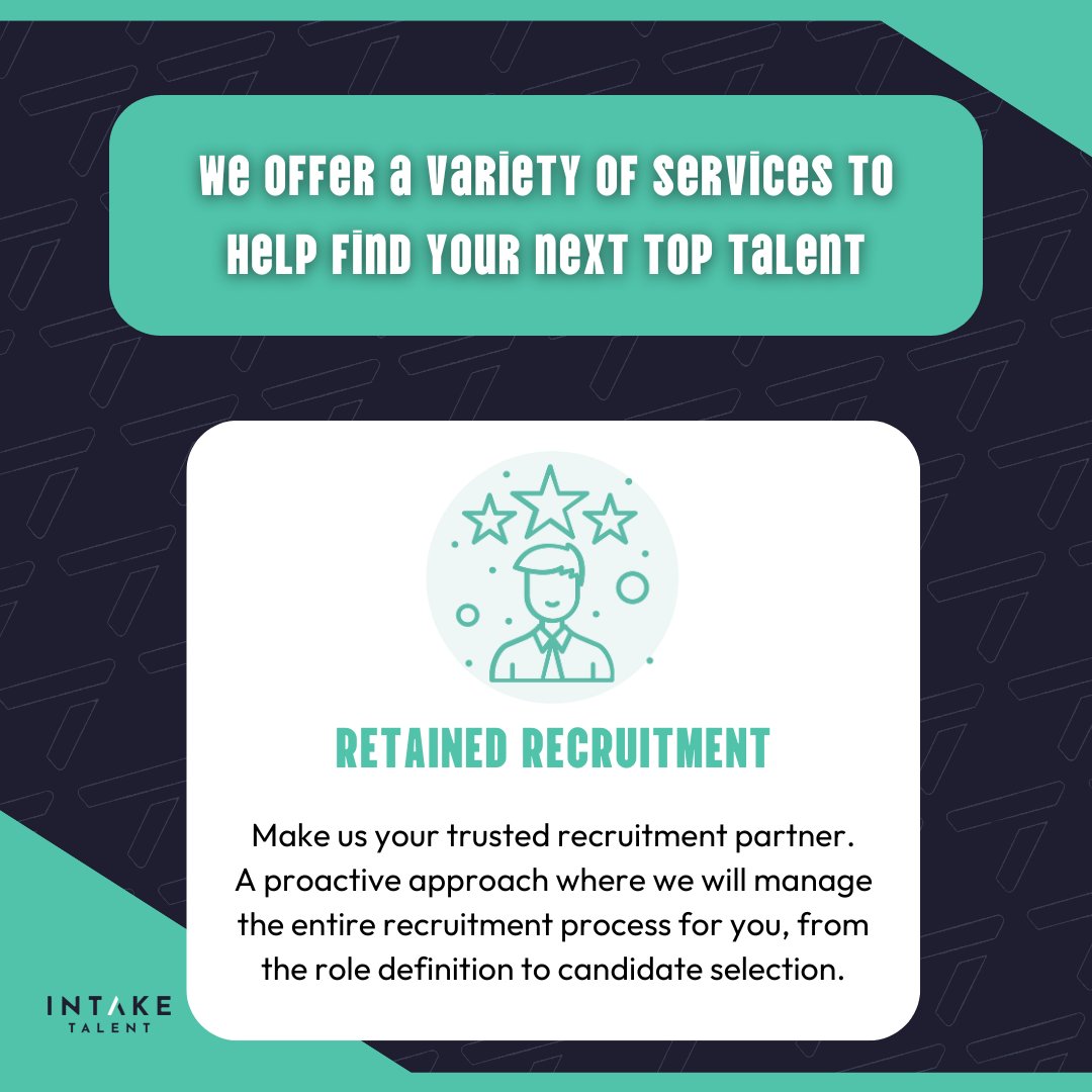 Intaketalent's tweet image. We have a commitment to personalised service, taking the time to understand each business we work with and tailor out approach accordingly. 

#intaketalent #recruitment #recruitmentpartner #retainedrecruitment #personalised