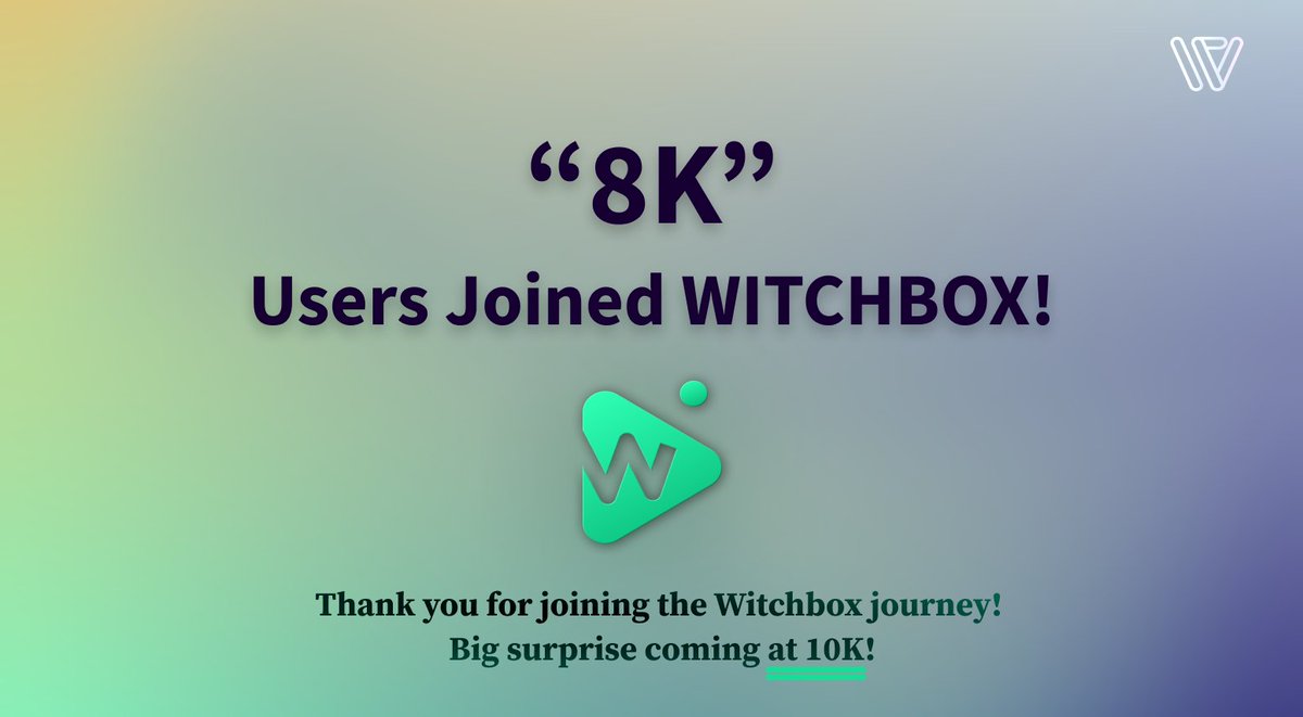 witchwitch_sns's tweet image. In just a short time since launch, 8k users have joined Witchbox! 🙌
Your support drives us to deliver the best short-form OTT experience.
What happens at 10K? Something big—stay tuned! 🌟
#WITCHBOX $WITCH