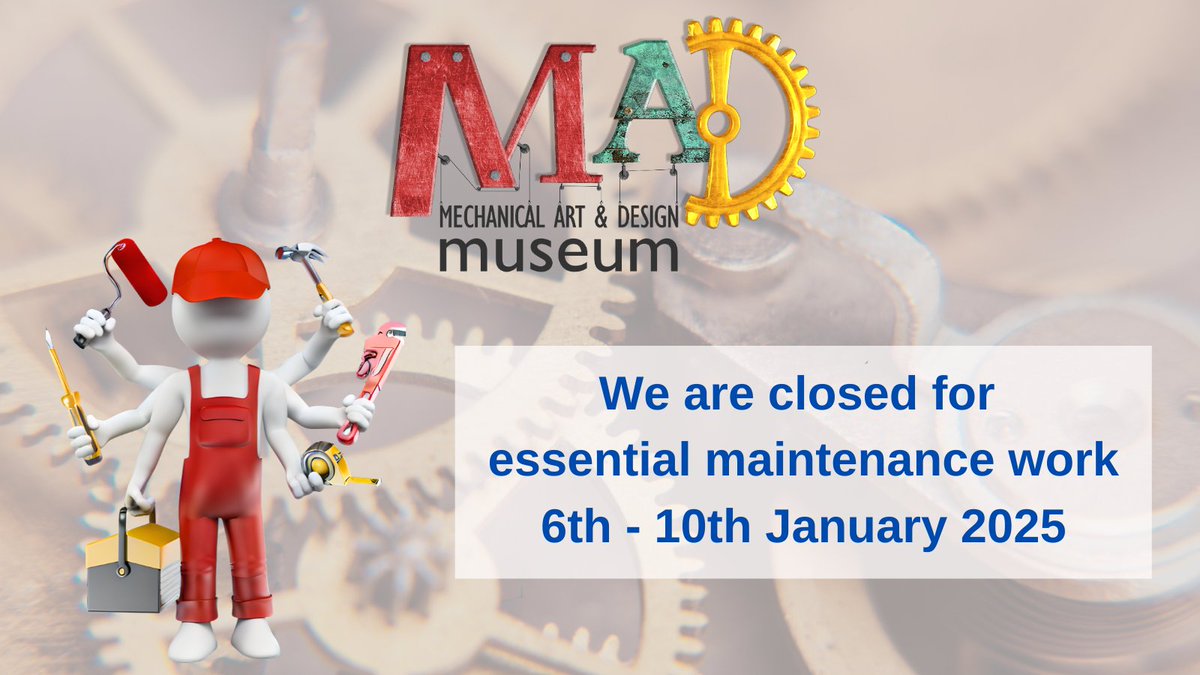 Happy New Year to you all.
Just a reminder that we are closed from the 6th to the 10th of Jan for Essential Maintenance. The Museum will be open again from Saturday 11th Jan. Thank you