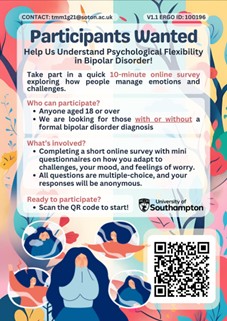 Do you have #Bipolar? If so we are looking for people to take part in our research: Short, anonymous online survey. Thank you!

#BipolarDisorder #BipolarClub #BipolarFamily

southampton.qualtrics.com/jfe/form/SV_5b…
