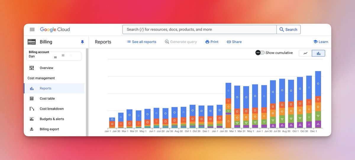 d4m1n's tweet image. Serverless is kind of a scam?
I didn't want to believe it either, but this is not right.
Bill keeps growing every month.
I'm paying for:
- Compute Engine
- Networking
- App Engine
- Cloud Run
- Functions
- Cloud Logs
- Artifact Registry
- Cloud Storage
- Cloud Build
Infinite…