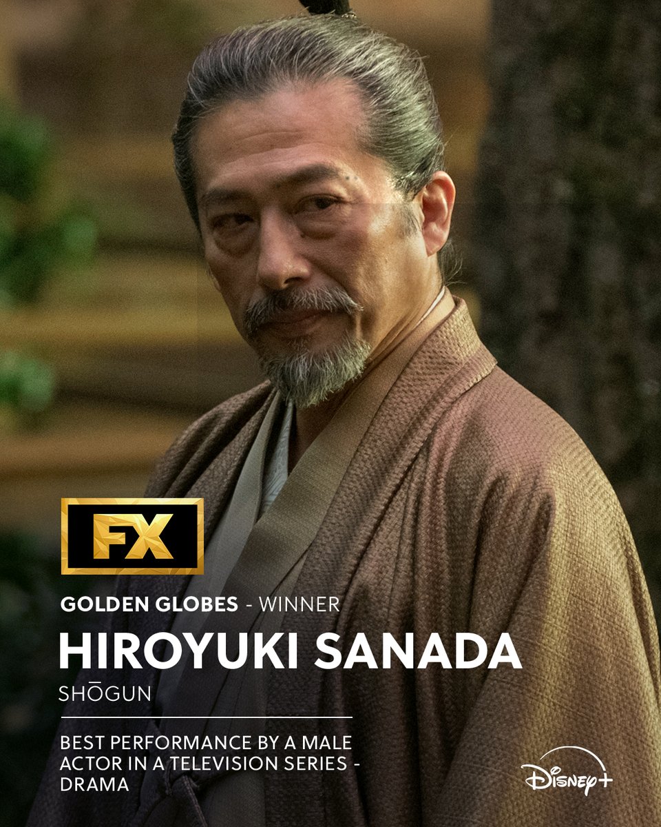 『SHOGUN 将軍』ゴールデングローブ賞4冠達成＆日本人歴代最多受賞👏
⠀
本日行われた第82回ゴールデングローブ賞授賞式にて
『#SHOGUN 将軍』が
テレビドラマ部門にて4部門を受賞🎉
⠀
🏆作品賞
🏆主演男優賞：#真田広之 さん
🏆主演女優賞：#アンナサワイ さん
🏆助演男優賞：#浅野忠信 さん