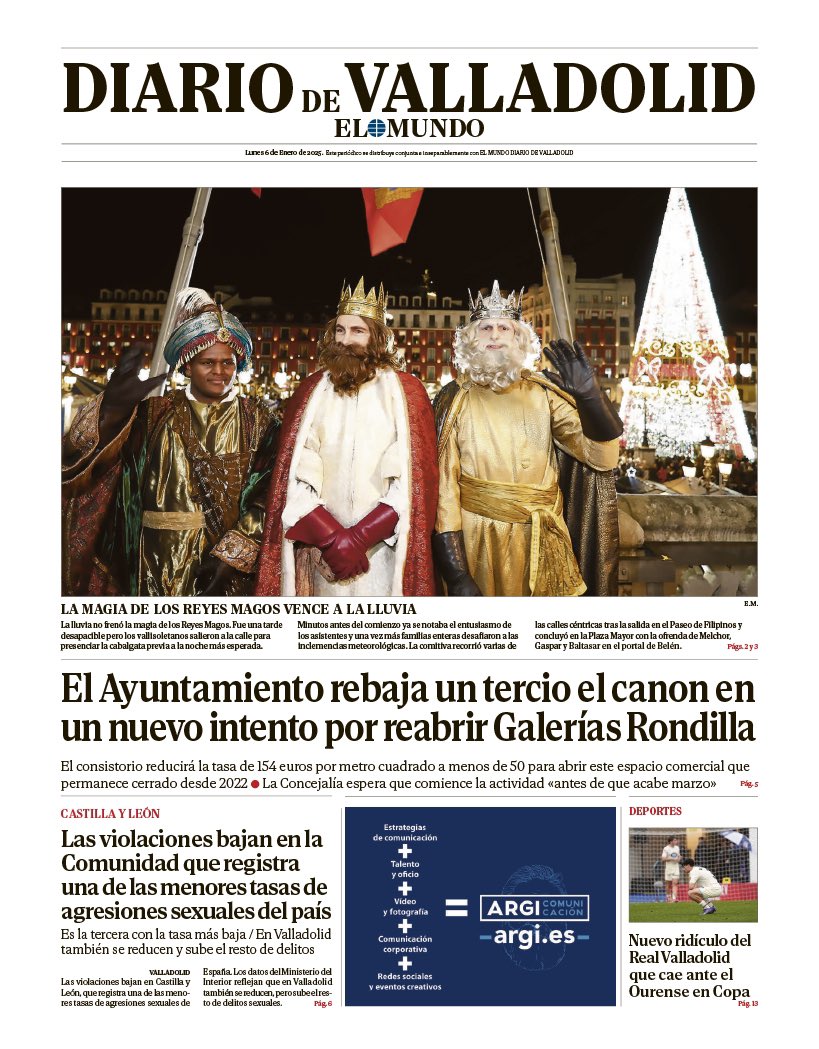 ¡Hoy salimos en portada!
Feliz #DíadeReyes 

<a href="/DiarioVLL/">Diario de Valladolid</a> <a href="/correodeburgos/">El Correo de Burgos</a>