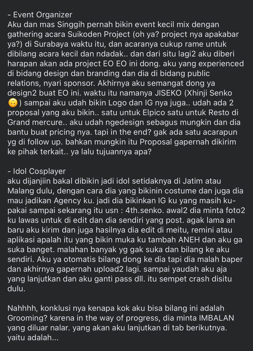 mothermire's tweet photo. Help viralin ya,

TW/CW Grooming, Power Abuse, Fetish

Aku yakin temen temen twitterku ga minim literasi, share awareness para cosplayer terutama yang cowo cowo🙏🏻

Kronologi lengkap:

https://t.co/FM6CNVM1tr https://t.co/UNEfKk43db