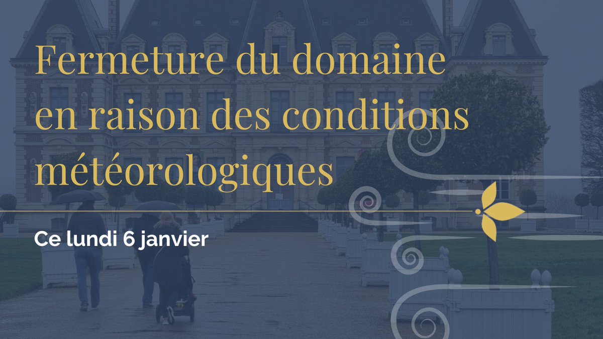 🔒 En raison de fortes rafales de vent ce lundi 6 janvier, le Domaine de Sceaux reste fermé jusqu'à nouvel ordre.