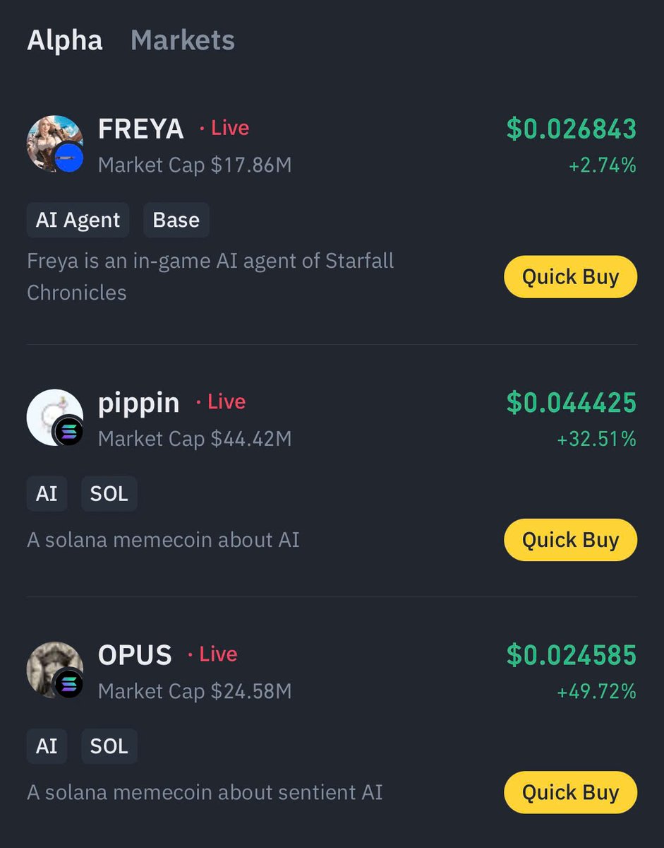 JamesTyde's tweet image. 🚨 JUST IN: #Binance announces the 11th batch of Spotlight Projects on #BinanceAlpha! 🚀

The selected projects are:
🔹 $FLOCK (@flock_io)
🔹 $ELIZA (@elizawakesup)
🔹 $METAV (@aipool_tee)
🔹 $FREYA (@Freya_Starfall)
🔹 $PIPPIN (@pippinlovesyou)
🔹 $OPUS (@opus_universe)
Get…