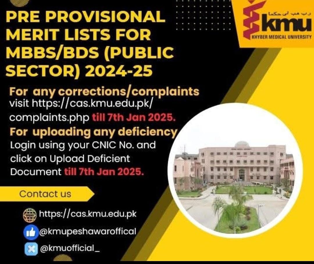 Dr.ASAD ULLAH🩺 (@asadullkpk) on Twitter photo Many SZABMU MDCAT Aspirants have not registered their self for KMU MBBS/BDS admission.Because their exam was canceled on 29 October & the students who failed in MDCAT exam on 22 Sep have now obtained good marks.
<a href="/kmuofficial_/">Khyber Medical University</a>
#mdcat2024 #kmu #mbbs Many SZABMU MDCAT Aspirants have not registered their self for KMU MBBS/BDS admission.Because their exam was canceled on 29 October & the students who failed in MDCAT exam on 22 Sep have now obtained good marks.
<a href="/kmuofficial_/">Khyber Medical University</a>
#mdcat2024 #kmu #mbbs