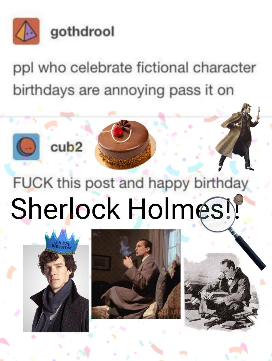 Chaotic_Rielle's tweet image. HAPPY BJRTHSDAY, SHERLOCK!!!!!!!!🎻🔎