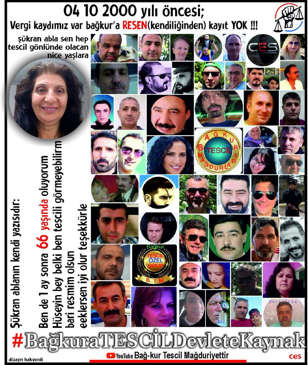 <a href="/isikhanvedat/">Prof. Dr. Vedat Işıkhan</a> 04 Ekim 2000'den önce hak kaybı yaşayan #BağkurTESCİL mağdurları olarak emekli olma hakkımızı istiyoruz. #BağkurTescilMağdurları
için #TescileYasa şart‼️

<a href="/RTErdogan/">Recep Tayyip Erdoğan</a>
<a href="/dbdevletbahceli/">Devlet Bahçeli</a>
<a href="/vedatbilgn/">Vedat Bilgin</a> 
<a href="/Akparti/">AK Parti</a> 
<a href="/MHP_Bilgi/">MHP</a> 
<a href="/herkesicinCHP/">CHP 🇹🇷</a> 
<a href="/iyiparti/">İYİ Parti</a> 
<a href="/eczozgurozel/">Özgür Özel</a> 
<a href="/Mustafa_Destici/">Mustafa Destici</a>