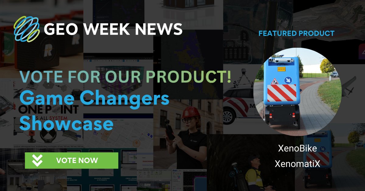 Our Pavement Inspection Bike was honored as a Game Changer Finalist at #GeoWeek 2025, standing tall among many groundbreaking innovations!

👉 Cast your vote here geo-week.com/game_changers_…
🌟 Bonus: By casting your vote for us, you’ll unlock an exclusive discount to attend Geo Week