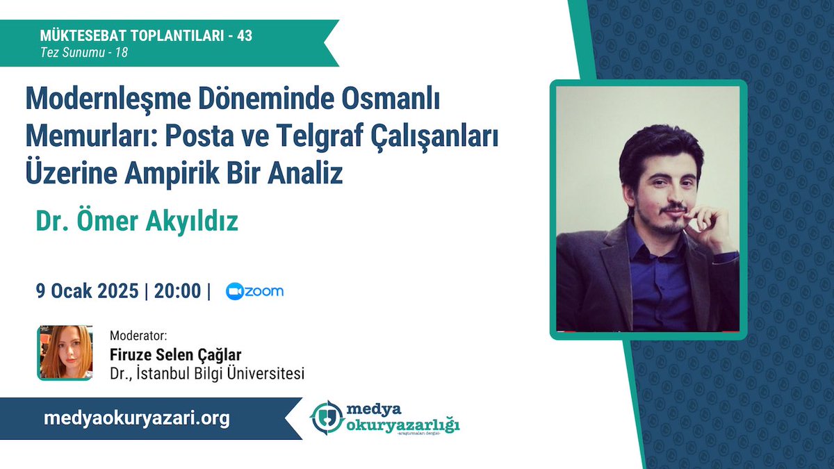 MedyaOkurYazar_'s tweet photo. Akademik ve entelektüel birikimlerimizi konuştuğumuz #MüktesebatToplantıları'nın 2025'deki ilk oturumunda, yeni #haberleşme sisteminin 19.yy'da kurucu evredeki çalışanları üzerine yapılan bir doktora tezinin sunumu yapılacak.
🗓️09.01.2025
🕖20:00
Kayıt👇▶️https://t.co/f6Pl8UMA0h https://t.co/aQMqA793Ch