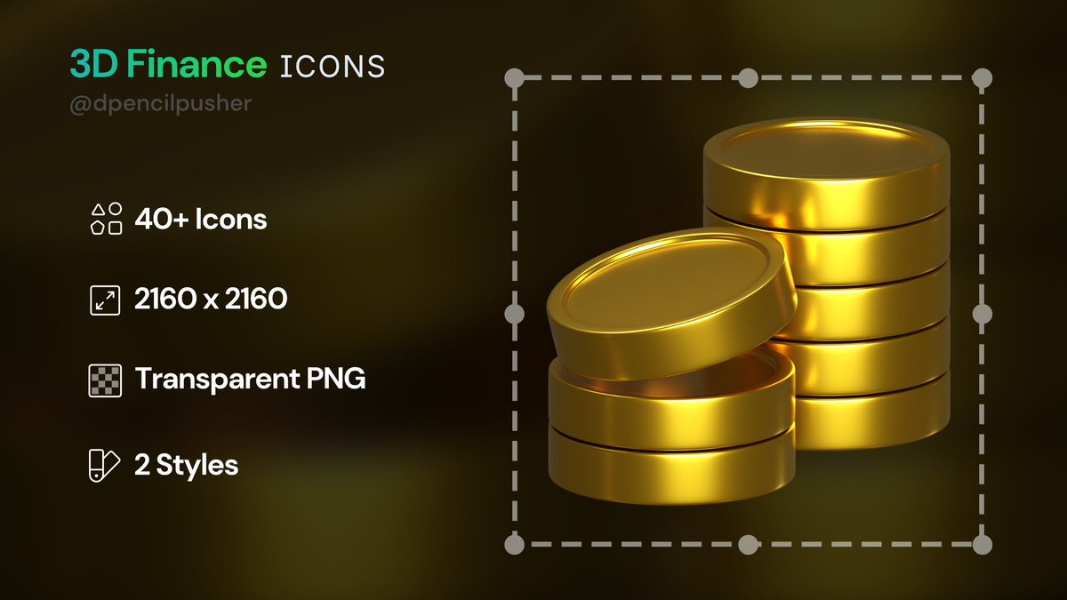 dpencilpusher's tweet photo. I made a set of 3D icons of finance objects. 
I designed them such that each one has a unique silhouette. Comes in full color and clay (grayscale). 
Can be used for graphic, web, fintech app designs.
Do check it out 👇 https://t.co/kN9V50cb7v