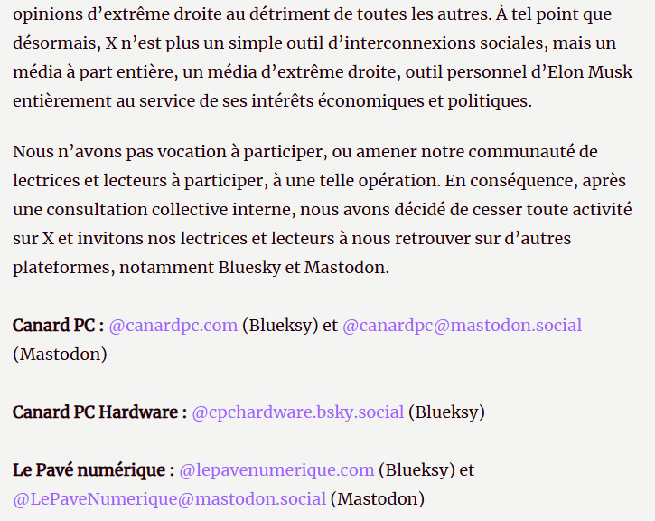 PaveNumerique's tweet image. Bonjour, ceci est notre dernier message.
Le Pavé numérique a quitté X. Nous ne publierons plus ici.
Retrouvez nous sur Bluesky (@lepavenumerique.com) ou Mastodon @LePaveNumerique@mastodon.social