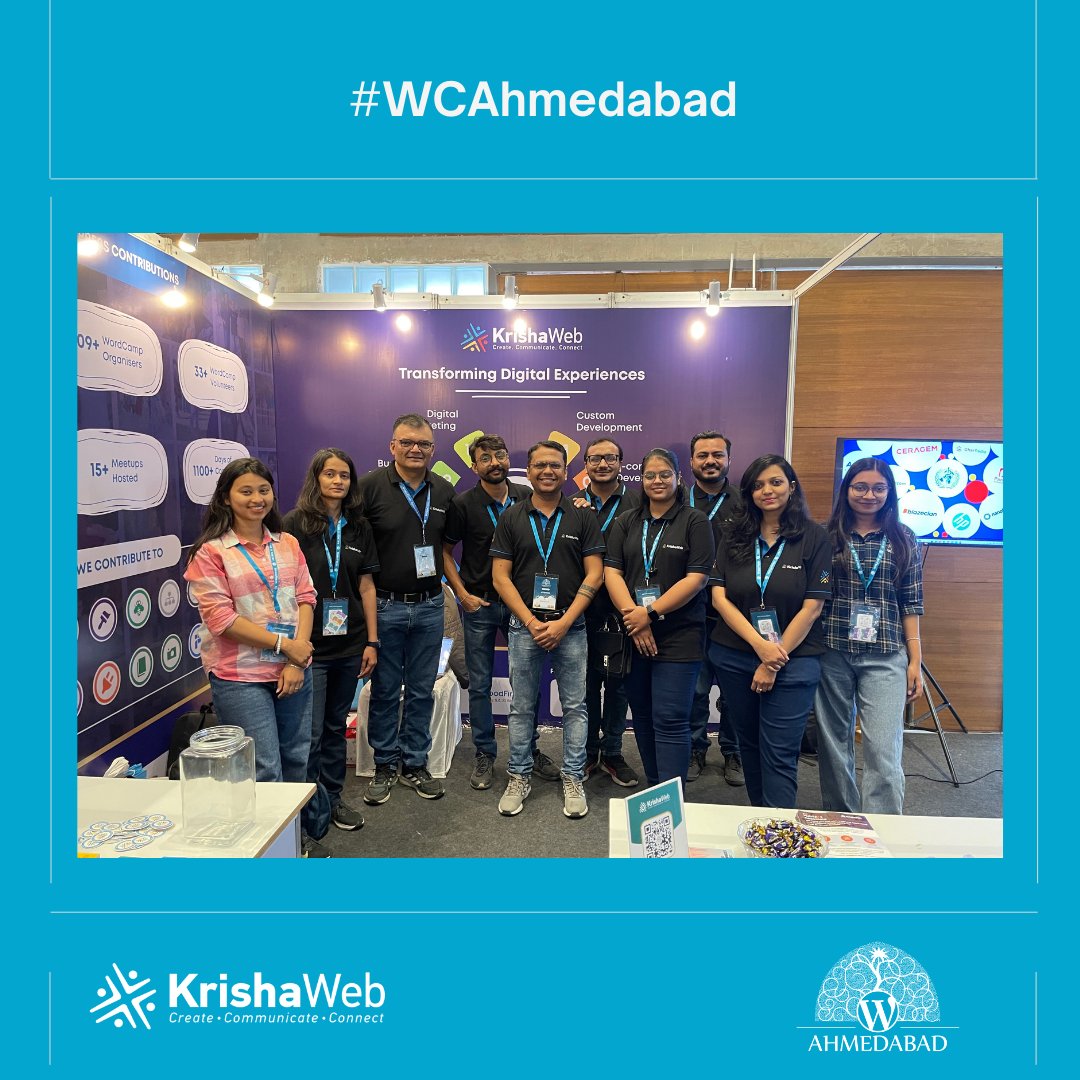 KrishaWeb's tweet image. Thank you, #WordCampAhmedabad, for an amazing experience!  We at KrishaWeb are grateful for the chance to connect, learn, and share with the amazing WordPress community. Looking forward to more growth and collaboration! 

 #KrishaWeb #WCAhmedabad #WordPress #Gratitude