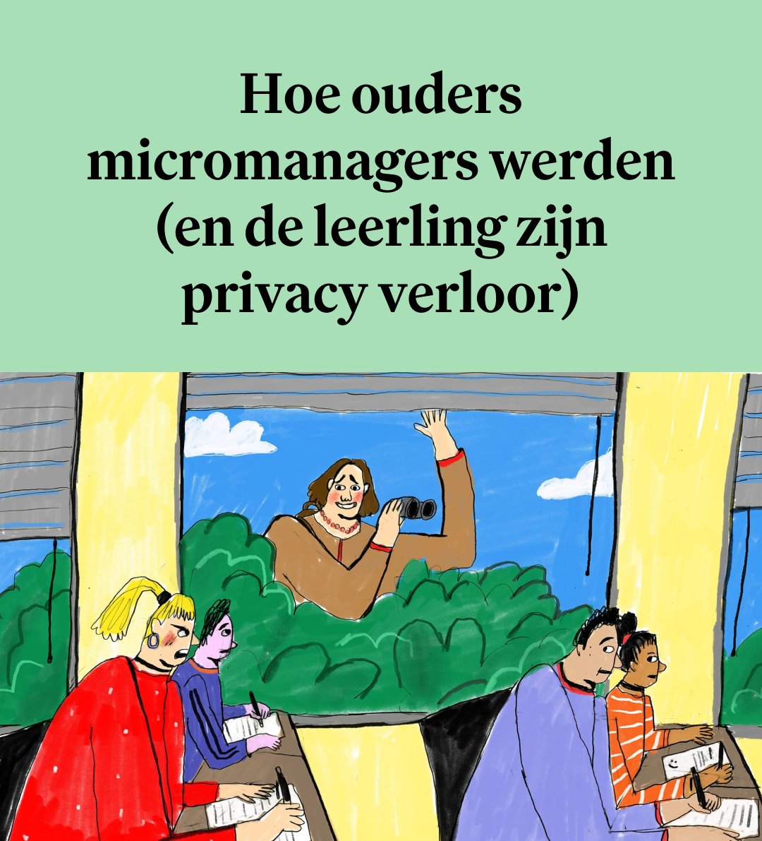 Tegenwoordig kunnen ouders op veel scholen meekijken met de cijfers, het rooster en de absenties van hun kind. ‘Het schendt de privacy en het opgroeiend vermogen van het kind volledig’, zegt conrector Margriet Bosman.

Lees verder: corr.es/40ac6f