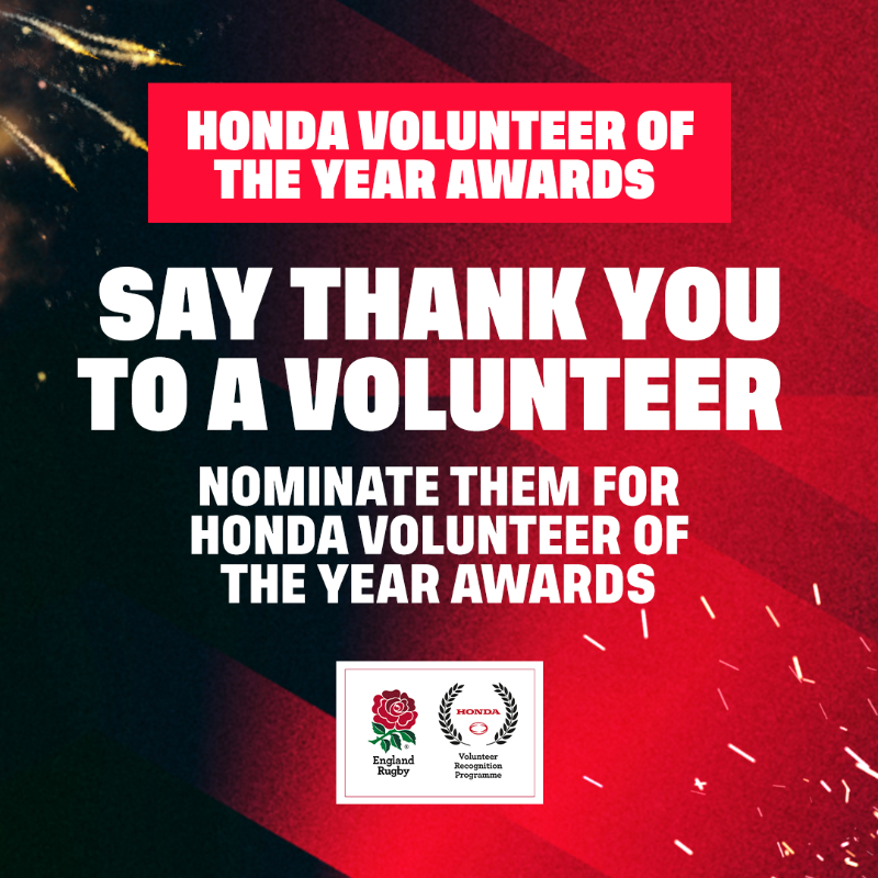 RFU's tweet photo. 👏Help us celebrate the volunteers who keep rugby thriving

🚨Nominate someone for the Honda Volunteer of the Year awards:

🏉Unsung Hero
🏉Game For All
🏉Connecting the Community

Nominate⬇️