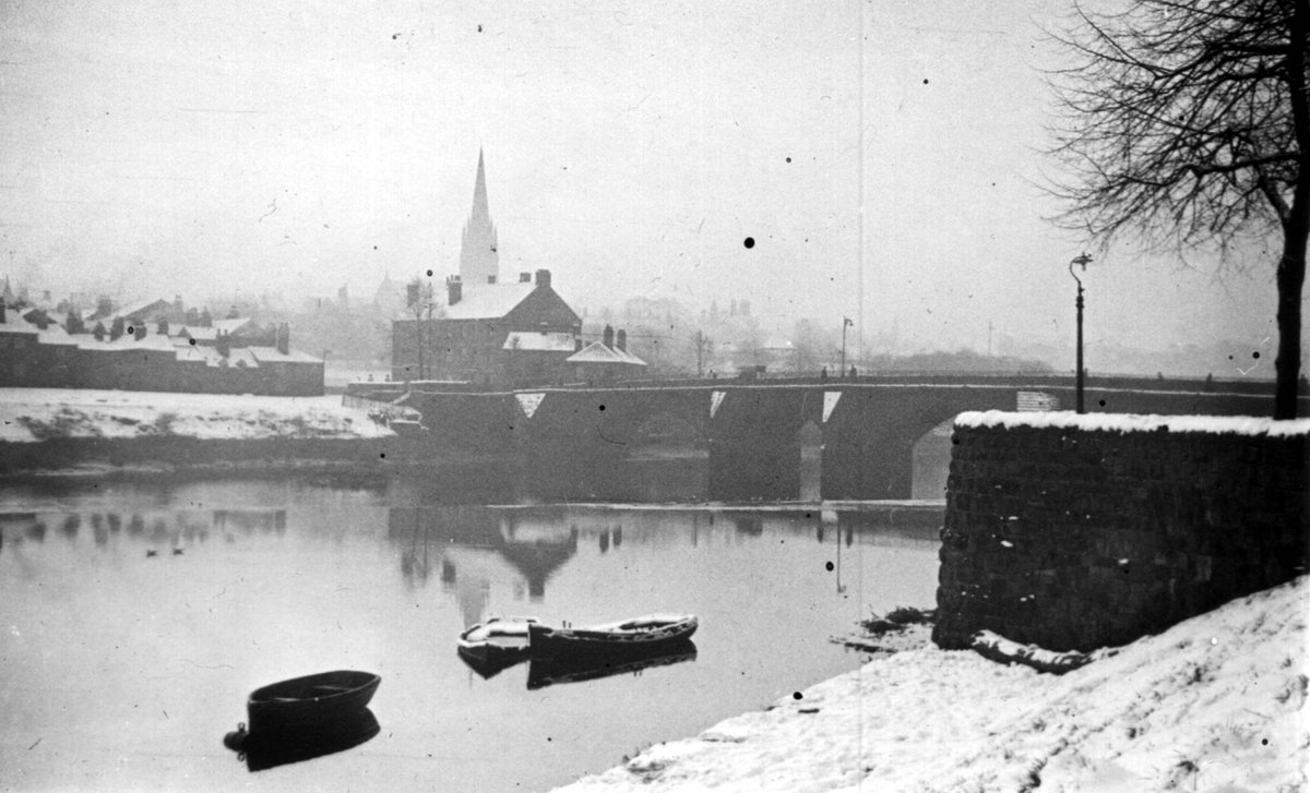 The #MondayMotivation from the History Hub is this lovely Winter view of the River Dee and Handbridge taken in circa early 1900s. #Chester.