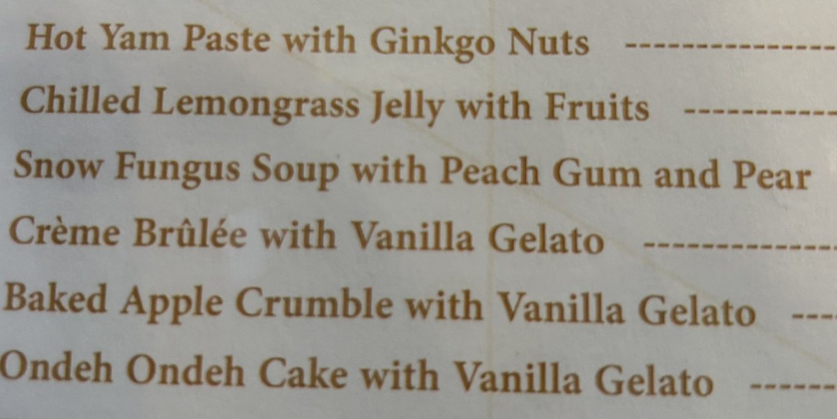Best menu pudding options yet seen during my current trip to Singapore #snow #fungus anyone?