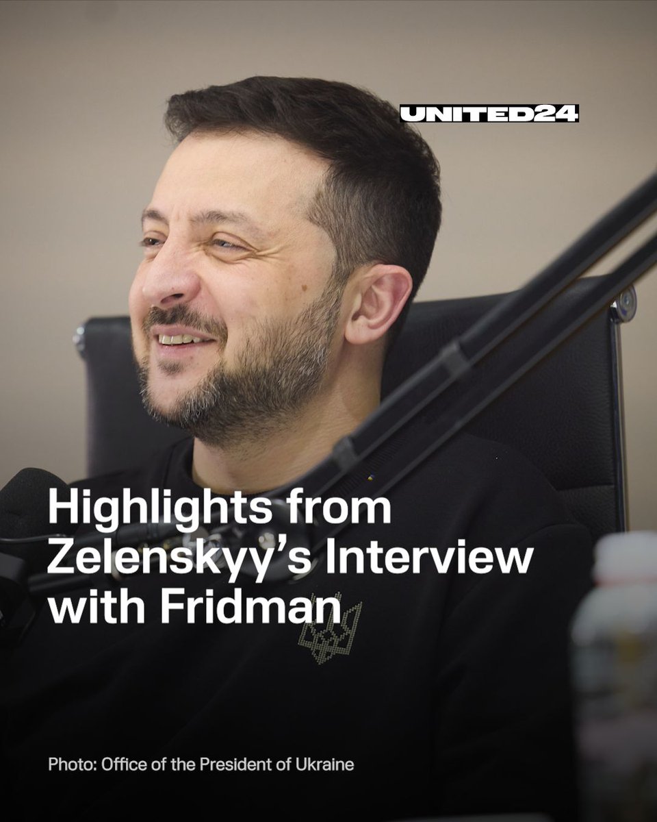 You’ve probably seen some snippets from President Zelenskyy’s interview with Lex Fridman. 

Here, we’ve compiled all the highlights in one post.

🧵1/9