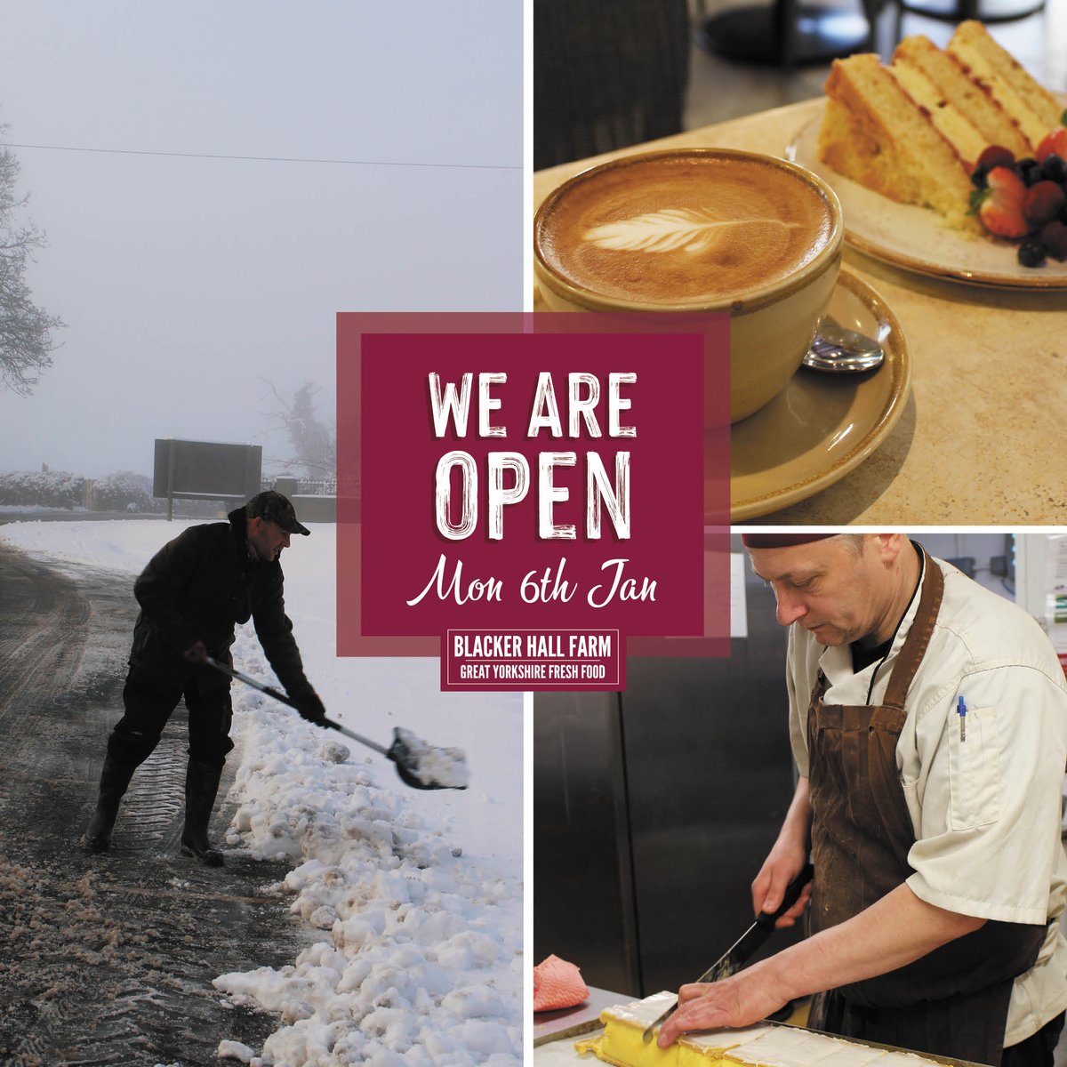 ☃️ WE ARE OPEN! ☃️ Some of our fabulous team have walked or drove in their 4X4's  to make it to Blacker Hall this morning. The car park is clear, the coffee machine is on, and the sandwiches are delicious (trust us - we've tested them for you!) We'll be open until 5pm today.