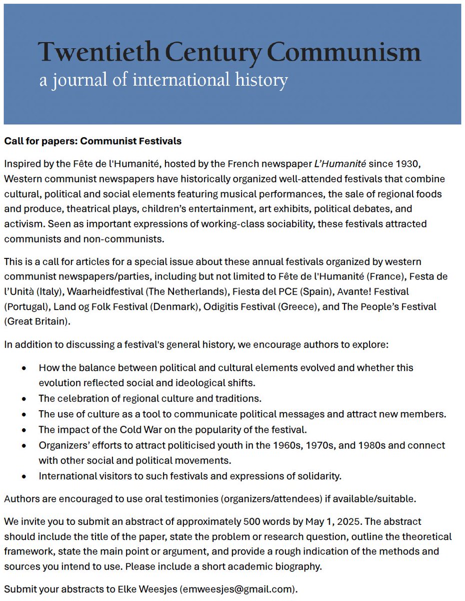 Twentieth Century Communism journal tweet media