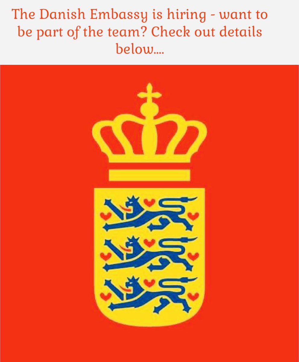 : Join us 🇩🇰 🇰🇪 VISA OFFICER

The Royal Danish Embassy is hiring a VISA Officer  to join us – for more information please follow the guidelines in the below link: 

kenya.um.dk/en/about-us/va… 

Deadline: 20th January 2025