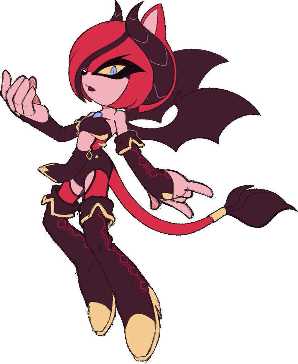 UTECNA's tweet image. My sweet tomato colored demon lady, Scarlet! #Sonic #sonicoc #DemonsBloodAU