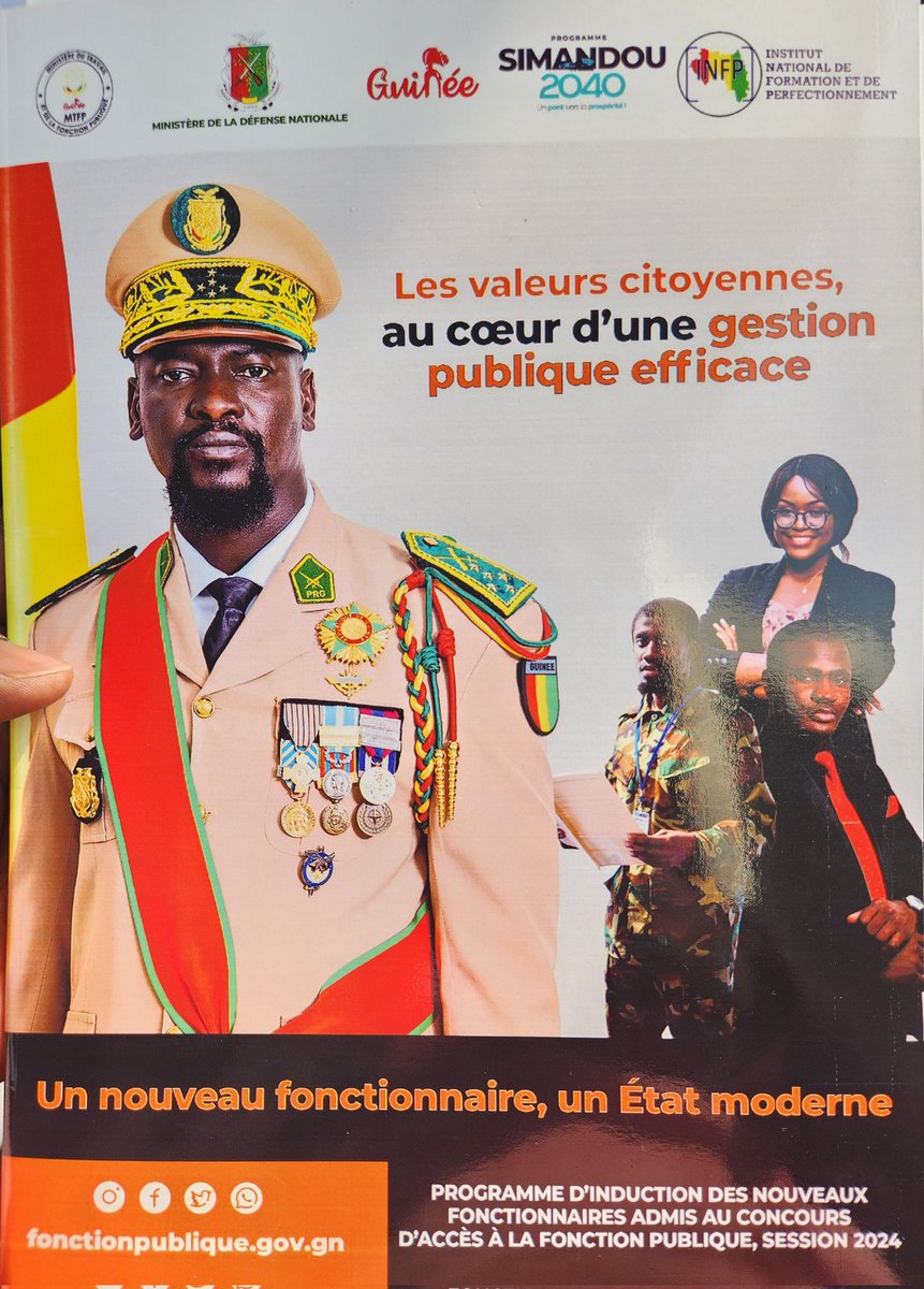 H2Bangoura's tweet image. Cérémonie de départ de la première cohorte de nouveaux fonctionnaires dans les garnisons pour l'induction