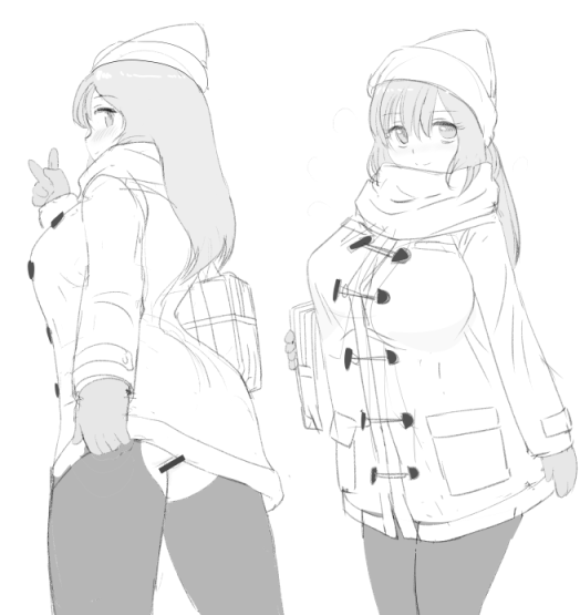 通学中にプチ露出する冬服JK♥
ノーパンノースカートに穴開きストッキング♪ 